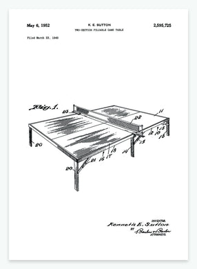 bordtennisbord | PATENTPLAKAT - decoARTE