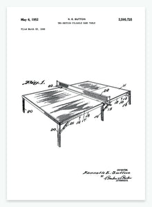 bordtennisbord | PATENTPLAKAT - decoARTE