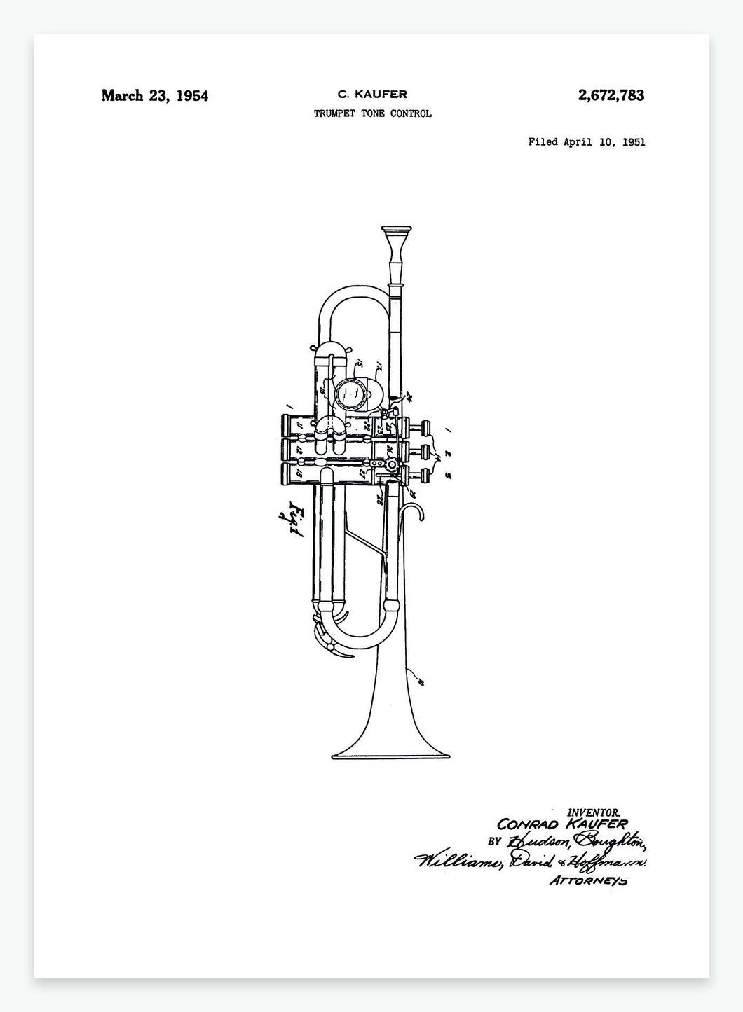 trumpet tune control | PATENTPLAKAT - decoARTE