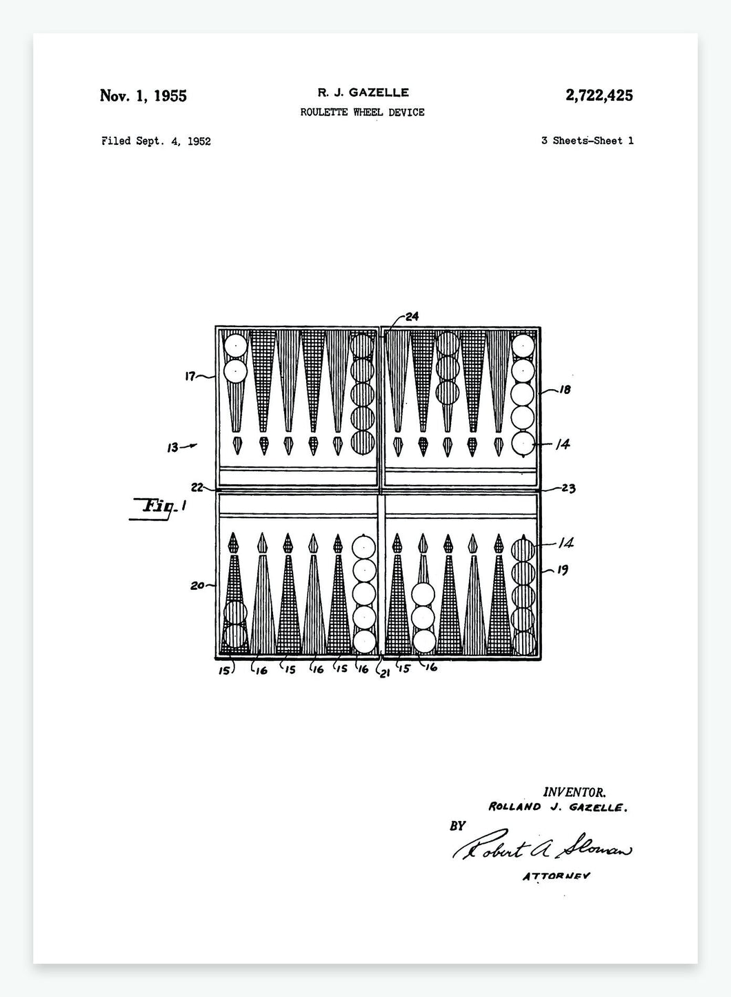 backgammon | PATENTPLAKAT - decoARTE