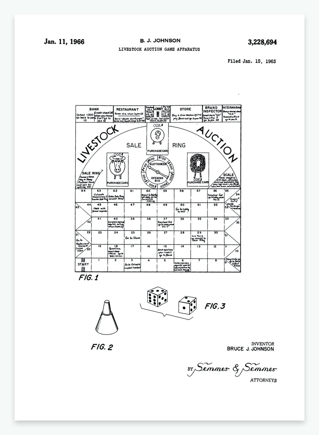 brætspil om kvæg | PATENTPLAKAT - decoARTE