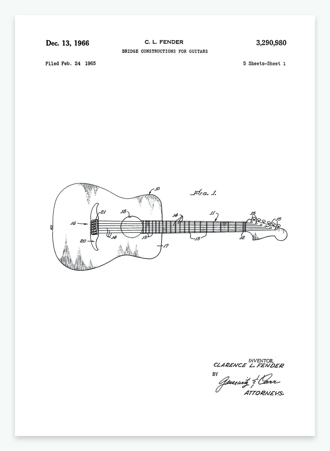 guitar | PATENTPLAKAT - decoARTE