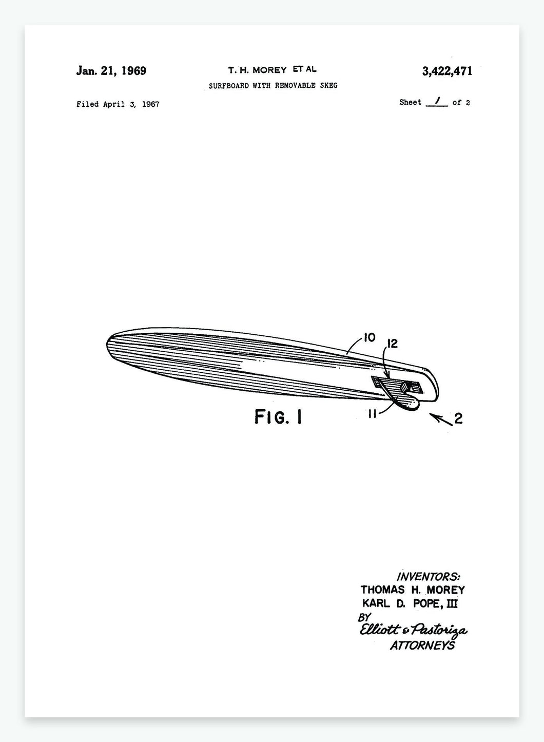 surfbræt | PATENTPLAKAT - decoARTE