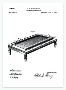 sammenklappeligt billardbord | PATENTPLAKAT - decoARTE