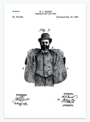 kombineret jakke og vest | PATENTPLAKAT - decoARTE
