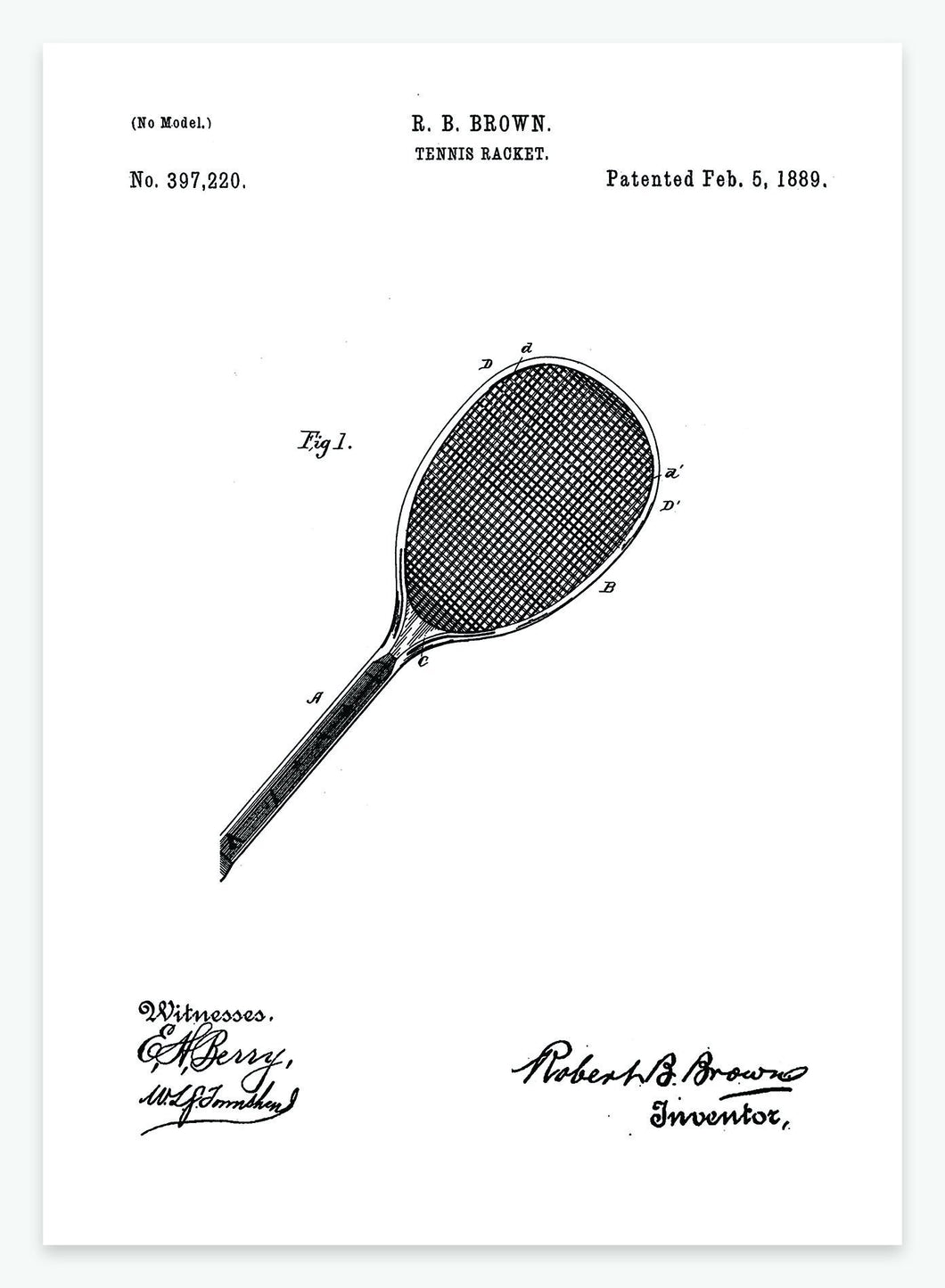 tennisketscher | PATENTPLAKAT - decoARTE