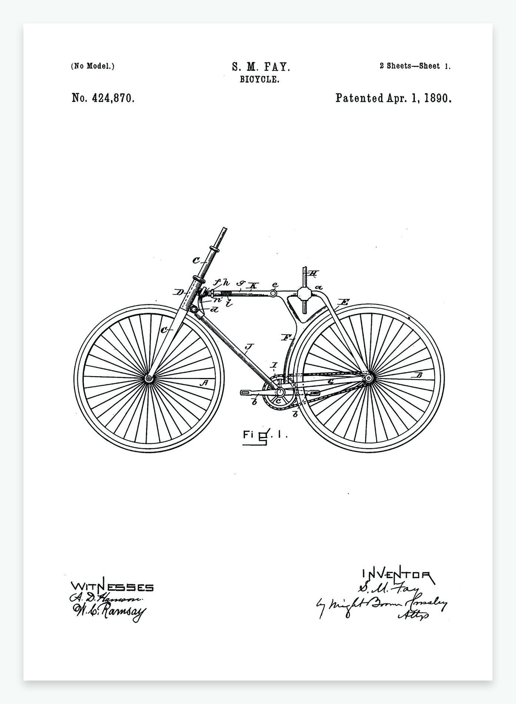 cykel | PATENTPLAKAT - decoARTE