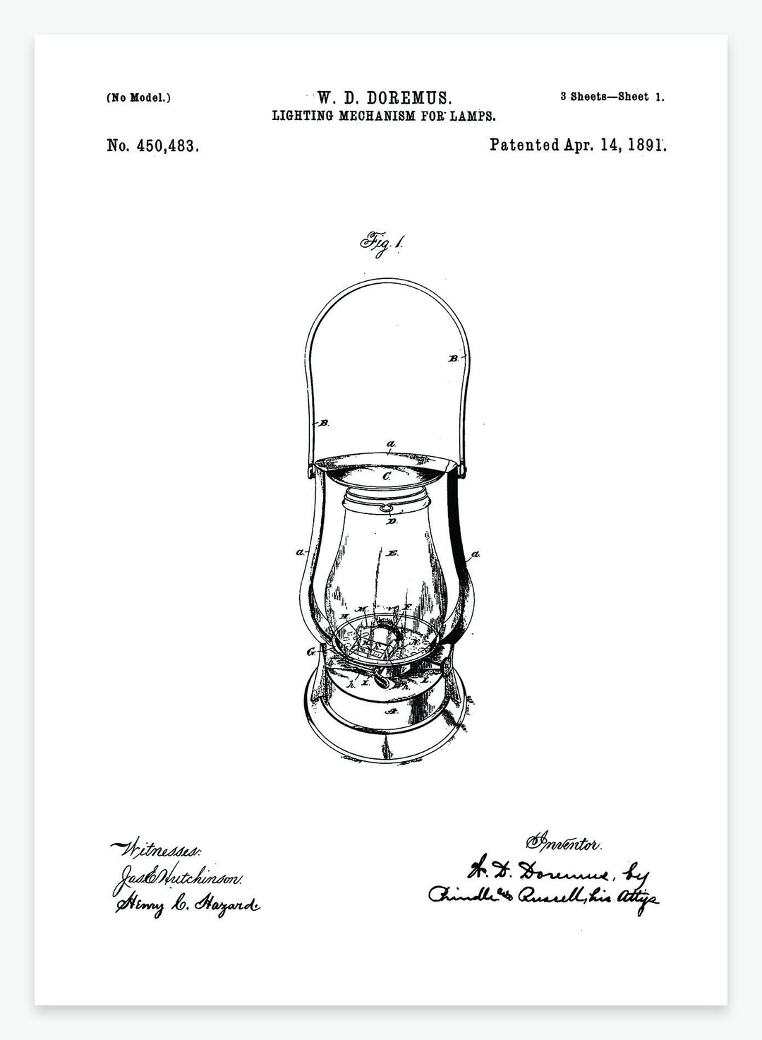 Adskillelse badminton bryder ud Fed patentplakat af lanterne | Plakat til jægeren | decoARTE