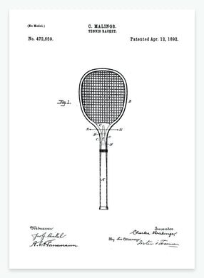 tennisketscher | PATENTPLAKAT - decoARTE