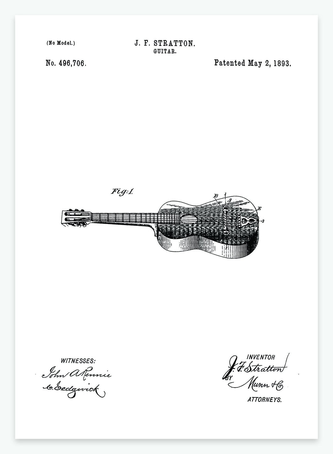 guitar | PATENTPLAKAT - decoARTE