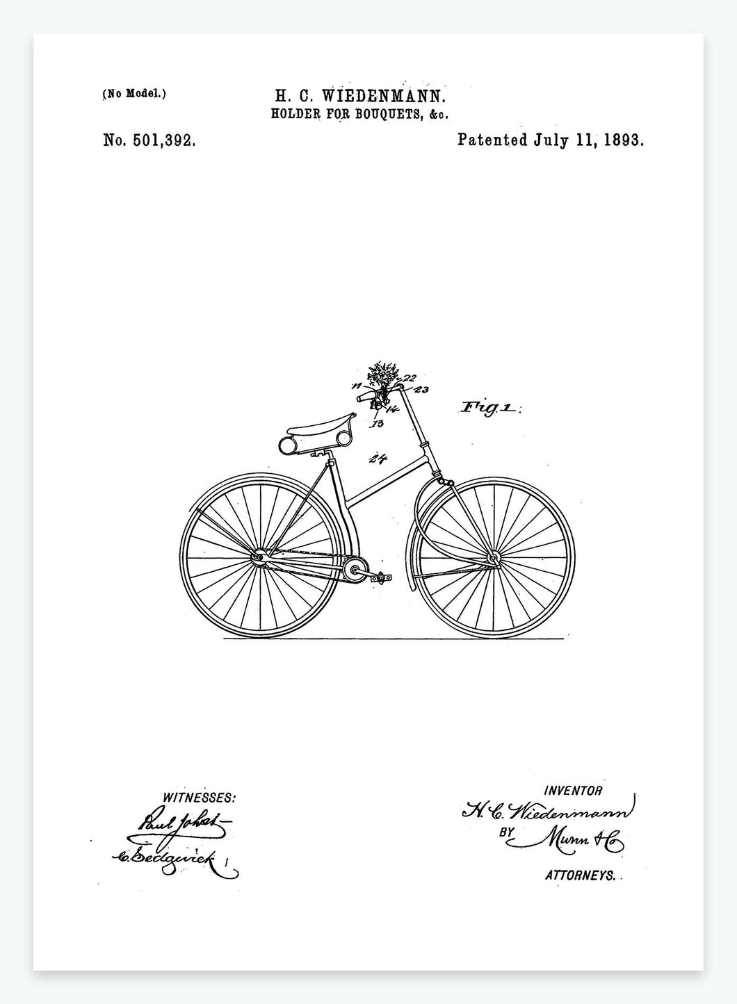 blomstervase til cykler | PATENTPLAKAT - decoARTE