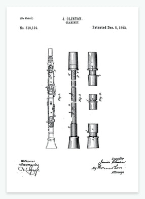 klarinet | PATENTPLAKAT - decoARTE