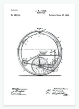 Indlæs billede til gallerivisning monocykel | PATENTPLAKAT - decoARTE
