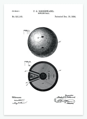 bowlingkugle | PATENTPLAKAT - decoARTE