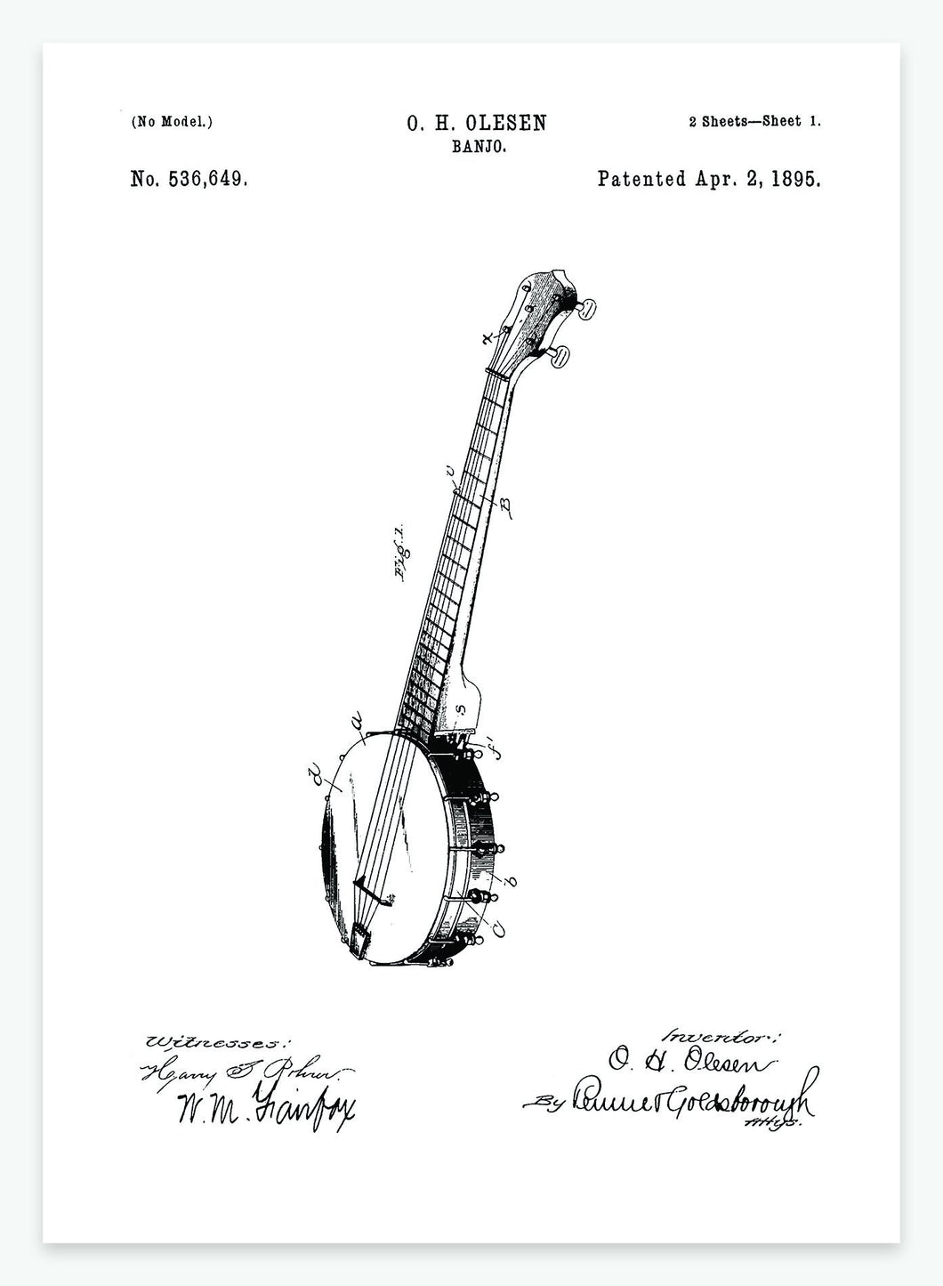 banjo | PATENTPLAKAT - decoARTE