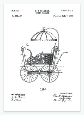 barnevogn | PATENTPLAKAT - decoARTE