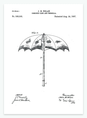 kombineret stok og paraply | PATENTPLAKAT - decoARTE
