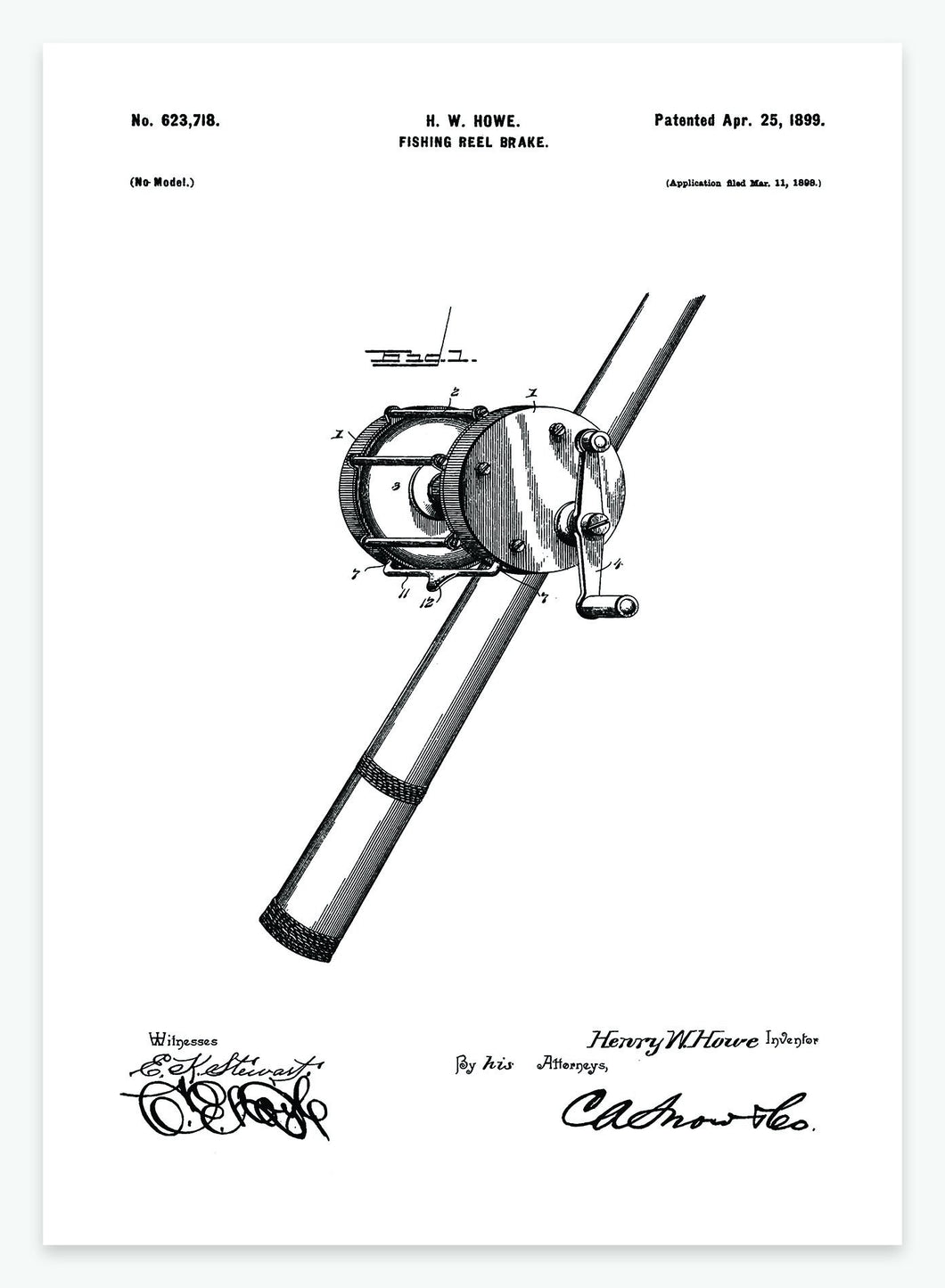 fishing wheel brake | PATENTPLAKAT - decoARTE