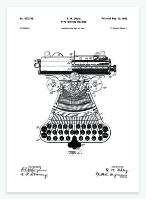 skrivemaskine | PATENTPLAKAT - decoARTE