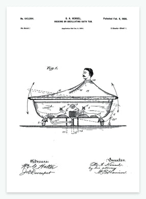 Vuggende badekar | Smukt patent til din væg | plakat | poster - decoARTE