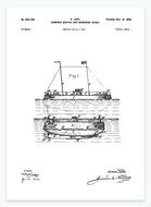 Over- og undervandsfartøj | Smukt patent til din væg | plakat | poster - decoARTE