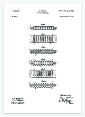 Mundharmonika | Smukt patent til din væg | plakat | poster - decoARTE