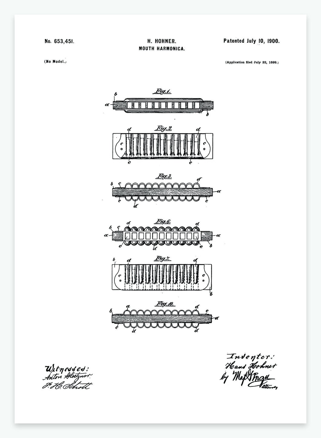 Mundharmonika | Smukt patent til din væg | plakat | poster - decoARTE