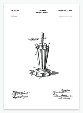 Paraplyholder | Smukt patent til din væg | plakat | poster - decoARTE