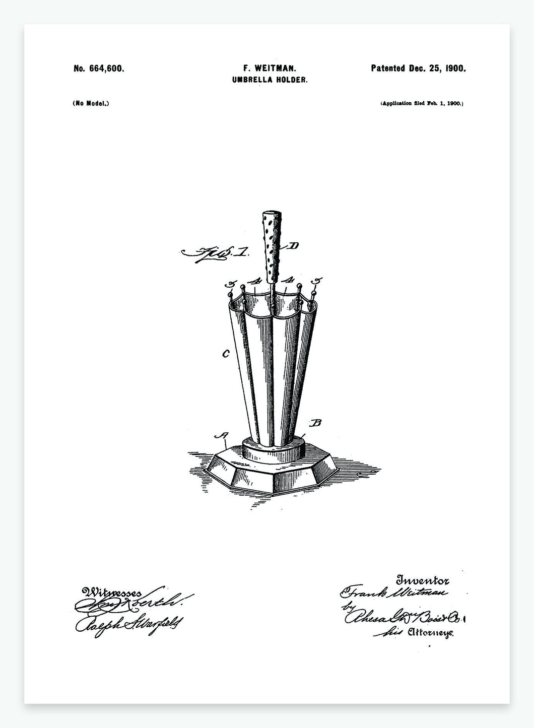 Paraplyholder | Smukt patent til din væg | plakat | poster - decoARTE