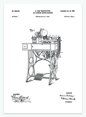 Symaskine | Smukt patent til din væg | plakat | poster - decoARTE