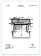 Skrivemaskine | Smukt patent til din væg | plakat | poster - decoARTE