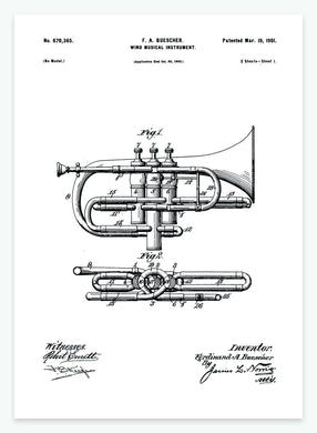 Trompet | Smukt patent til din væg | plakat | poster - decoARTE