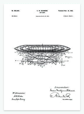 Luftskib | Smukt patent til din væg | plakat | poster - decoARTE