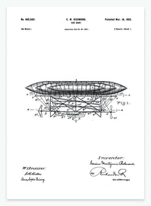 Luftskib | Smukt patent til din væg | plakat | poster - decoARTE