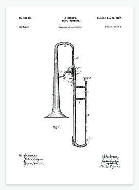 Trækbasun | Smukt patent til din væg | plakat | poster - decoARTE