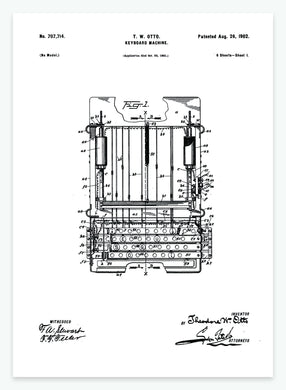 keyboardapparat | SMUKT PATENT TIL DIN VÆG | PLAKAT - decoARTE