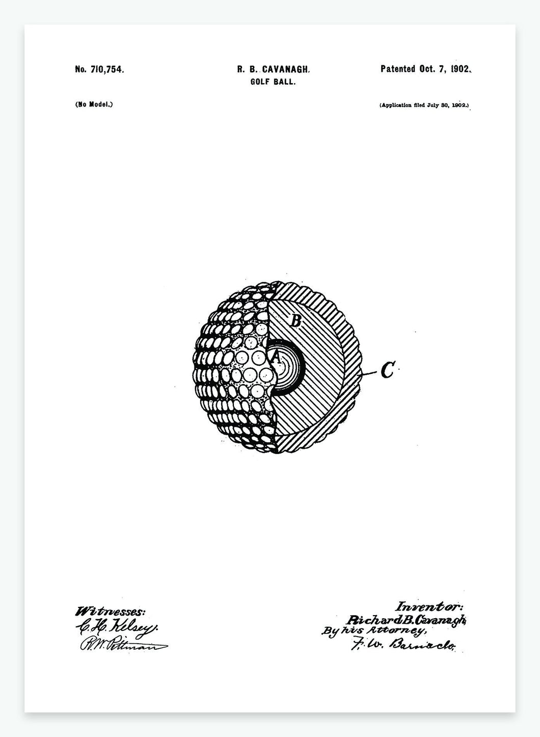 golfbold | PATENTPLAKAT - decoARTE