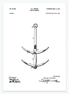 Skibsanker | Smukt patent til din væg | plakat | poster - decoARTE