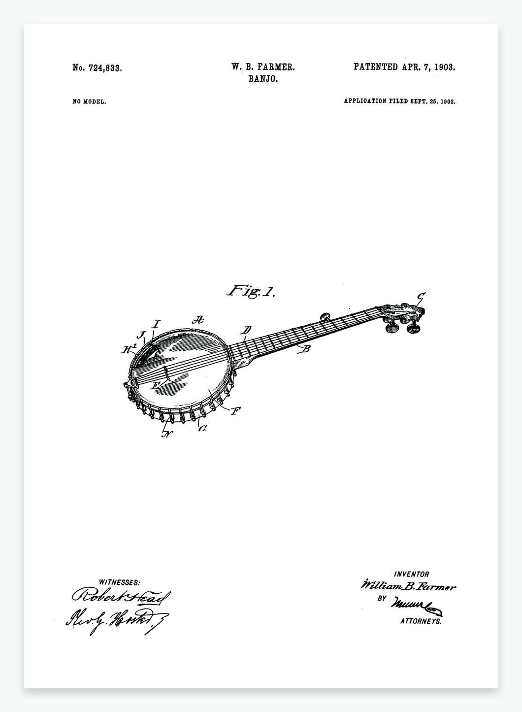 banjo | PATENTPLAKAT - decoARTE