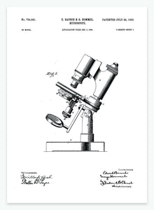 Mikroskop | Smukt patent til din væg | plakat | poster - decoARTE