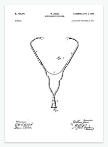 Stetoskop | Smukt patent til din væg | plakat | poster - decoARTE