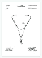 Stetoskop | Smukt patent til din væg | plakat | poster - decoARTE