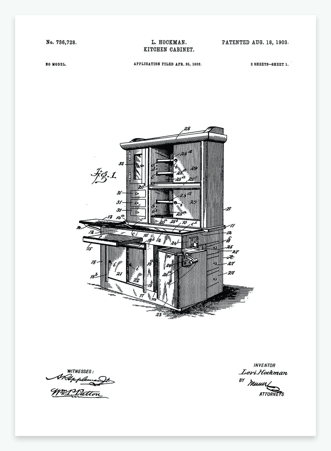 Køkkenskab | Smukt patent til din væg | plakat | poster - decoARTE