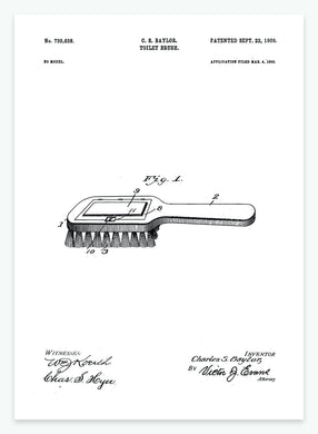 Toiletbørste | Smukt patent til din væg | plakat | poster - decoARTE