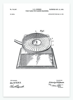 Turn table | Smukt patent til din væg | plakat | poster - decoARTE