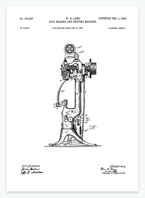 Sømmaskine | Smukt patent til din væg | plakat | poster - decoARTE