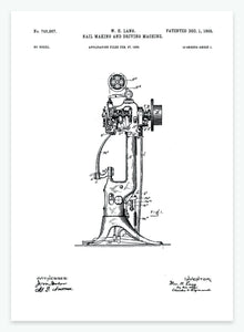 Sømmaskine | Smukt patent til din væg | plakat | poster - decoARTE