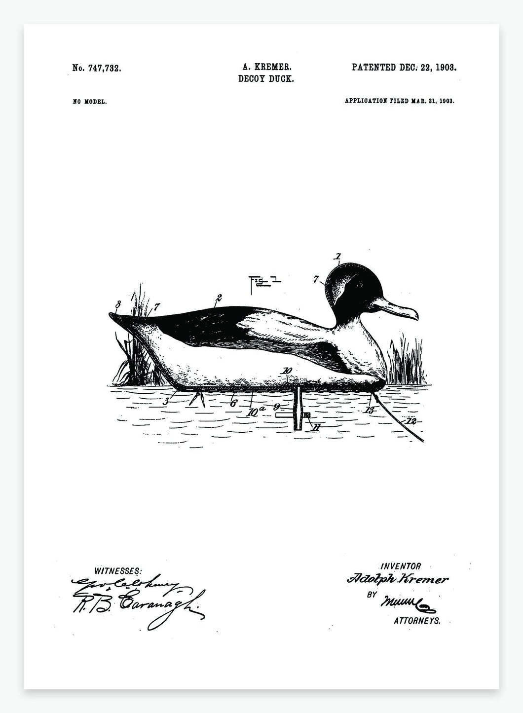 Lokkeand | Smukt patent til din væg | plakat | poster - decoARTE