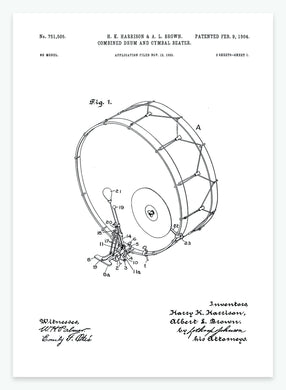 Kombineret tromme og hi-hat | Smukt patent til din væg | plakat | poster - decoARTE