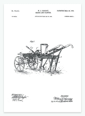 Såmaskine | Smukt patent til din væg | plakat | poster - decoARTE